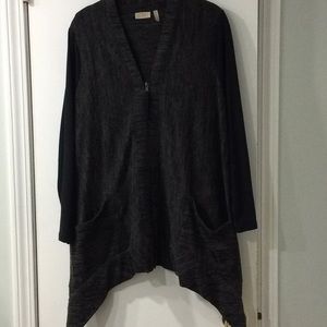 LOGO mixed media cardigan